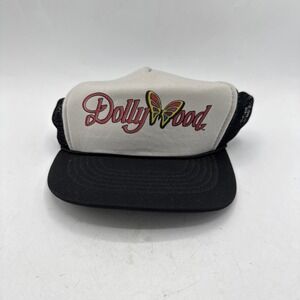 Vintage Dollywood Trucker Hat Black Snapback 80s 90s Dolly Parton Tennessee